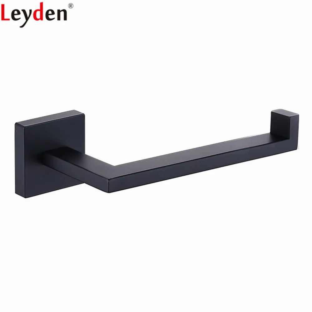 

Leyden Matte Black Toilet Paper Holder 304 Stainless Steel Wall Mount Tissue Roll Paper Hanger For Bathroom Accessories