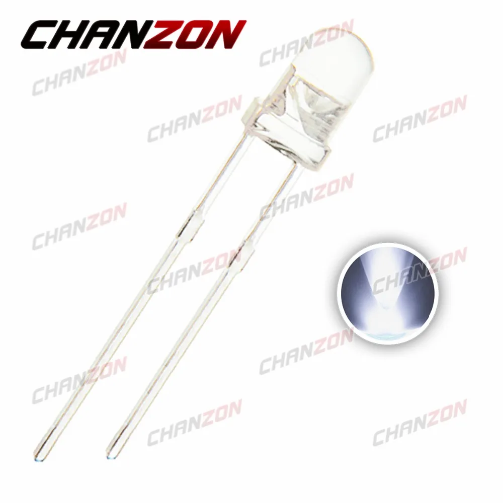 Светодиодный светильник CHANZON 100 шт. 3 мм белый прозрачный ультра яркий в|led 3mm|light