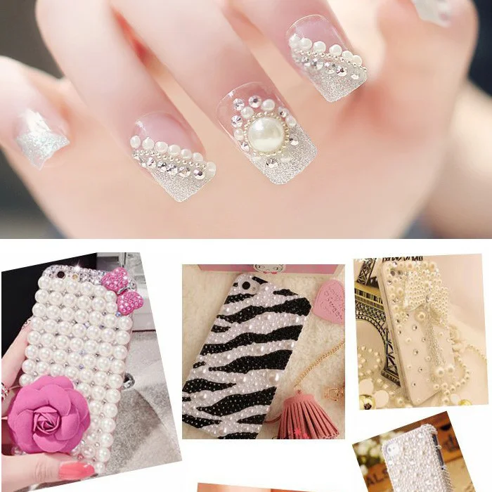 Полукруглые бусины с плоской спинкой 4 мм 1000 шт./лот смешанные цвета имитация