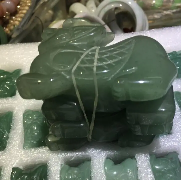 Бесплатная доставка 1 пара счастливый Благоприятный pixiu натуральный зеленый