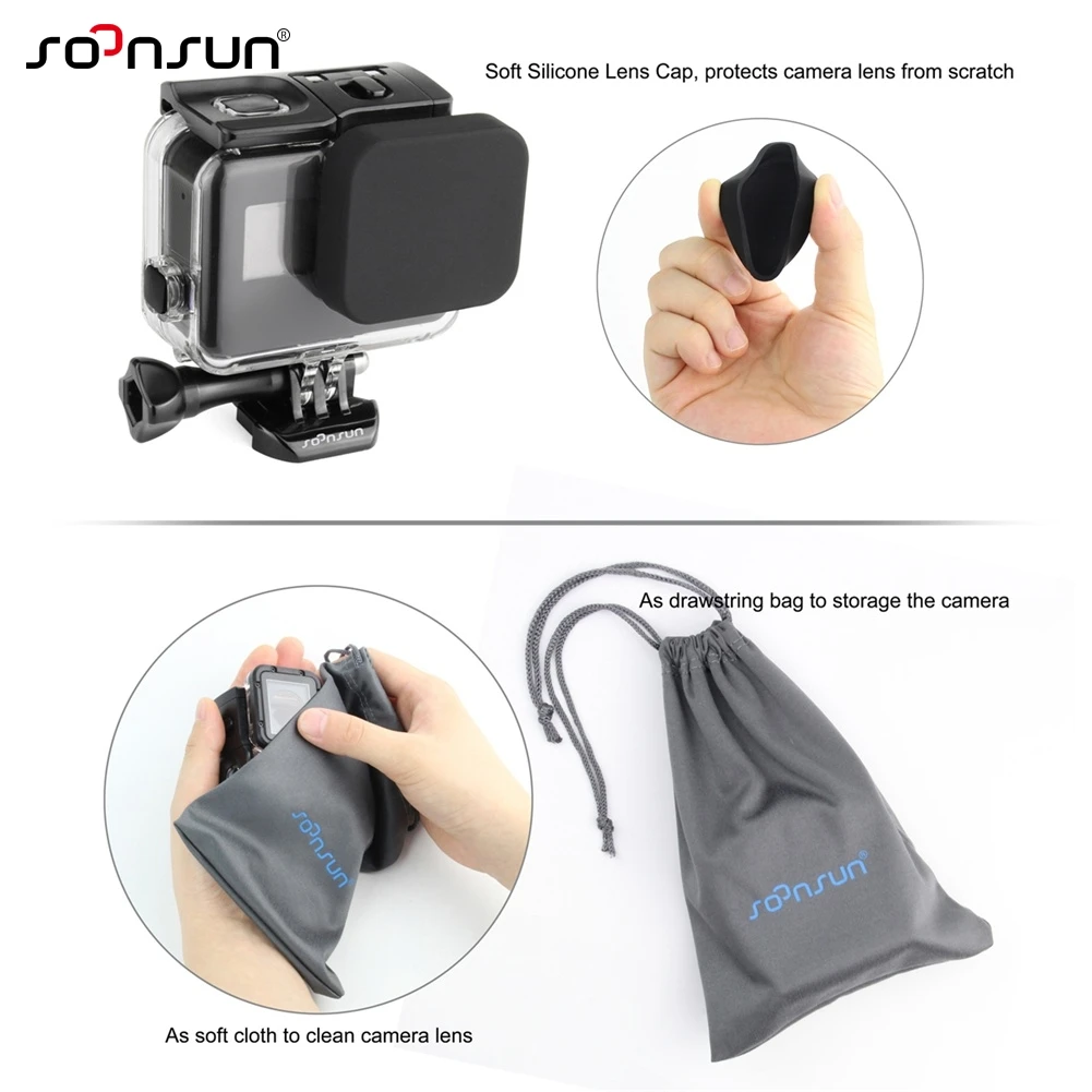 Водонепроницаемый корпус SOONSUN защитный чехол для подводного дайвинга с сумкой на