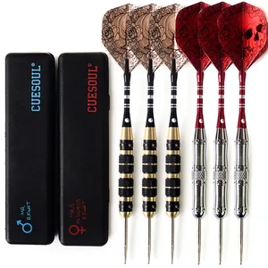 Профессиональные стальные наконечники для дротиков CUESOUL, бесплатная коробка для переноски, 6 шт.2 комплекта, 2123 г, упаковка для пар