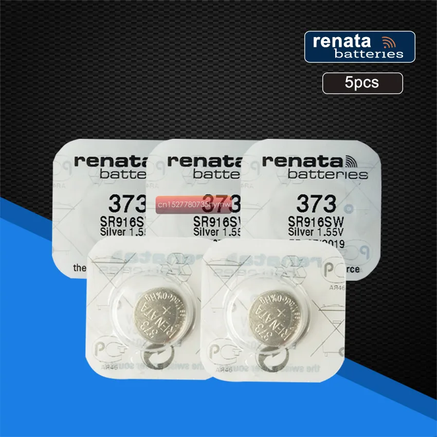 5 упаковок часы renata с оксидом серебра 373 SR916SW 916 1 55 V 100% батарея|Часовые батарейки| |