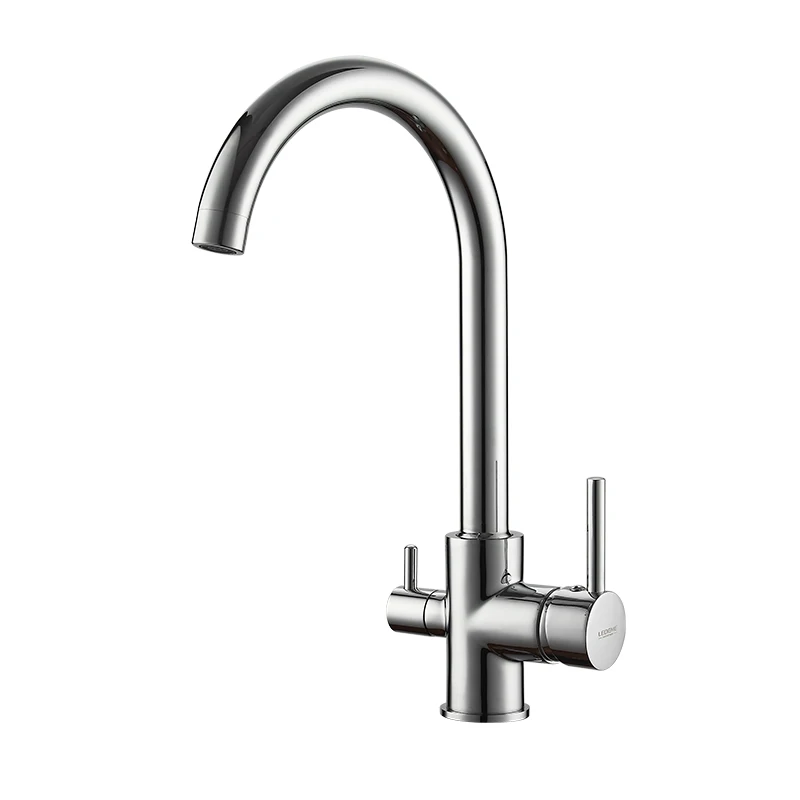 LEDEME кухонный смеситель для раковины с изогнутым носиком одной ручкой горячей и