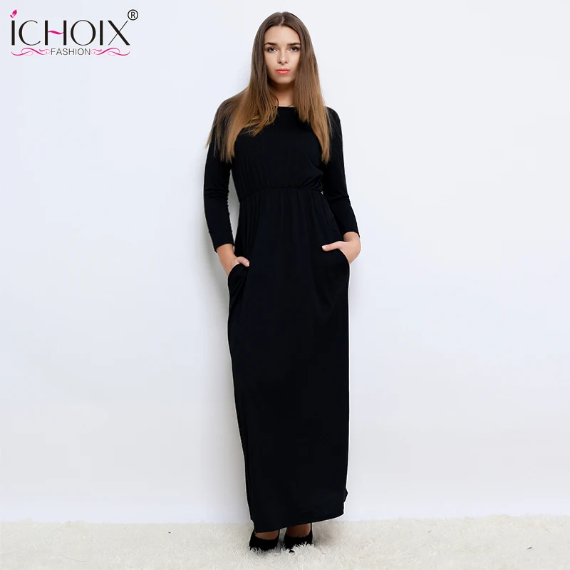 Брендовое осеннее сексуальное черное синее женское длинное платье iвыбор 2019 в