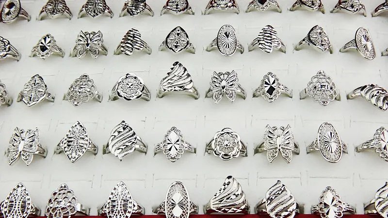 Высококлассные винтажные кольца из белого золота 18 карат для женщин и мужчин в