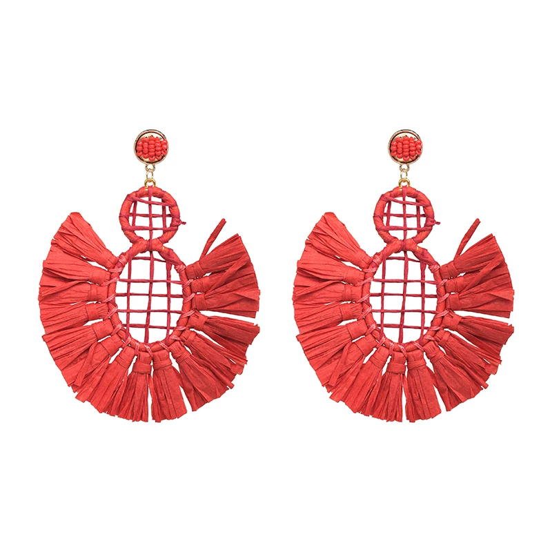 Преувеличенные большие массивные Серьги-кисточки, богемные серьги для женщин, роскошные свадебные висячие серьги с кисточками, подарок - Окраска металла: 51242-RD