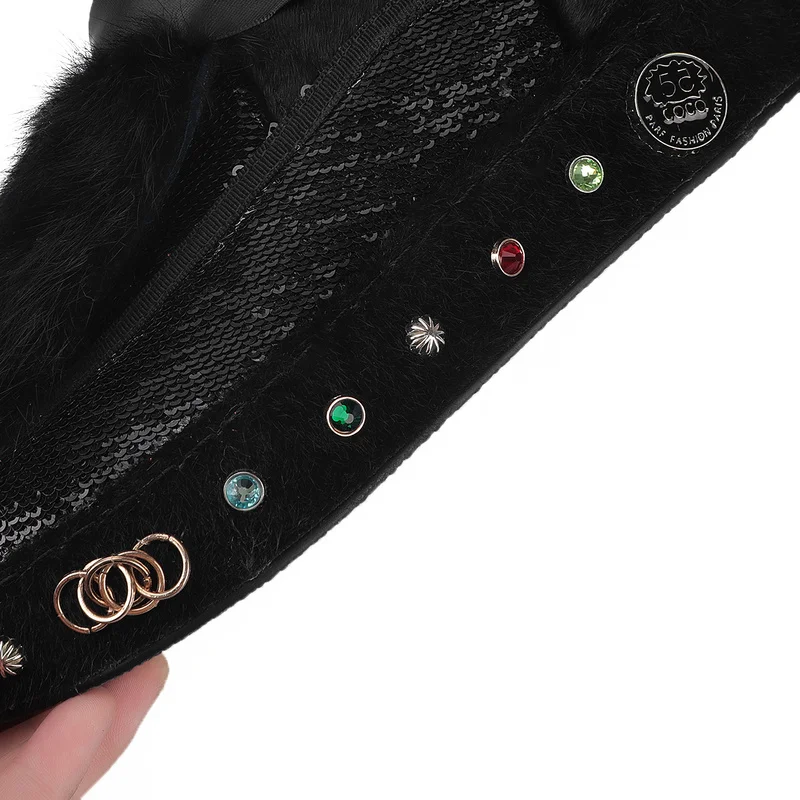 

FUN VILLE winter New Fashion Women Ankle boots Horse hair Rabbit Hair Snow Boots Black Warm Wool Women Flats Platform shoes