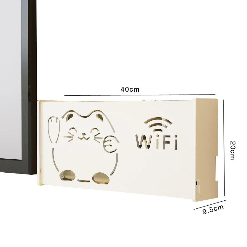 Беспроводная гостиная Wi-Fi роутер креативный настенный подвесной стеллаж Вешалка Коробка ТВ комплект-топ шкаф для хранения стеки полка крышка гнезда - Цвет: MODEL O