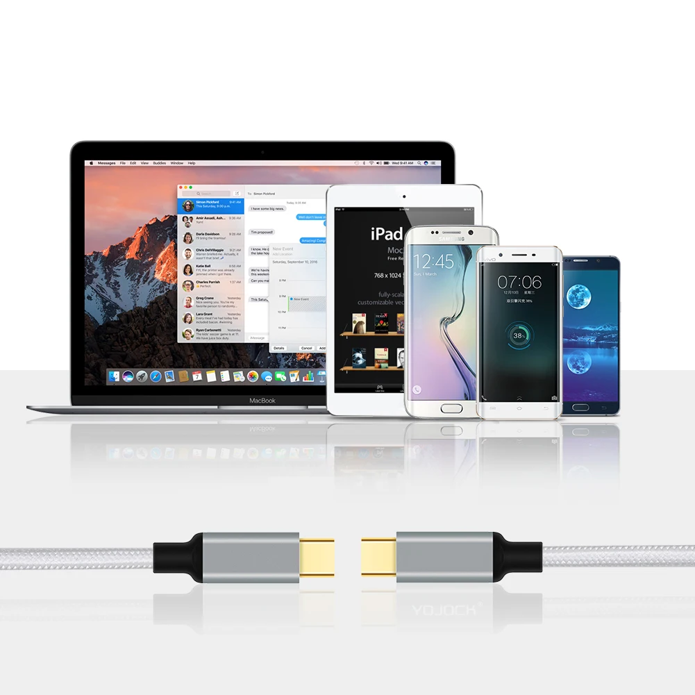 6 футов/1 8 м USB Type C Male to 3 0 Быстрая зарядка для Samsung Galaxy S8 S9 Plus iPhone X 7 Plus|Переходники и