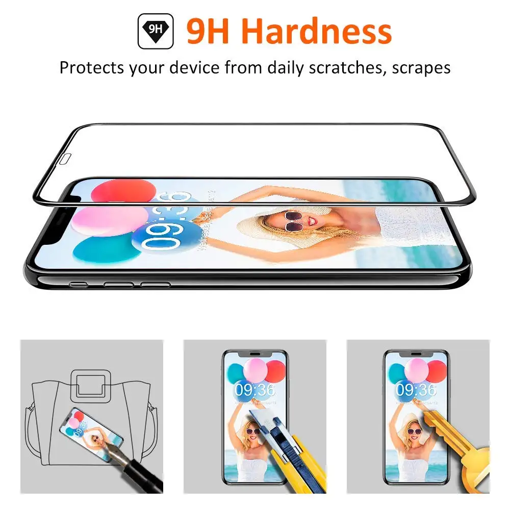 3D закаленное стекло полное покрытие пленка край к краю защитный экран для iPhone XR 6 1