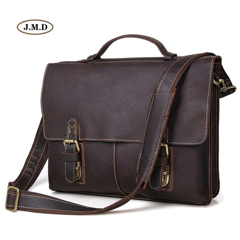 Винтажный Мужской темно коричневый портфель из натуральной коровьей кожи