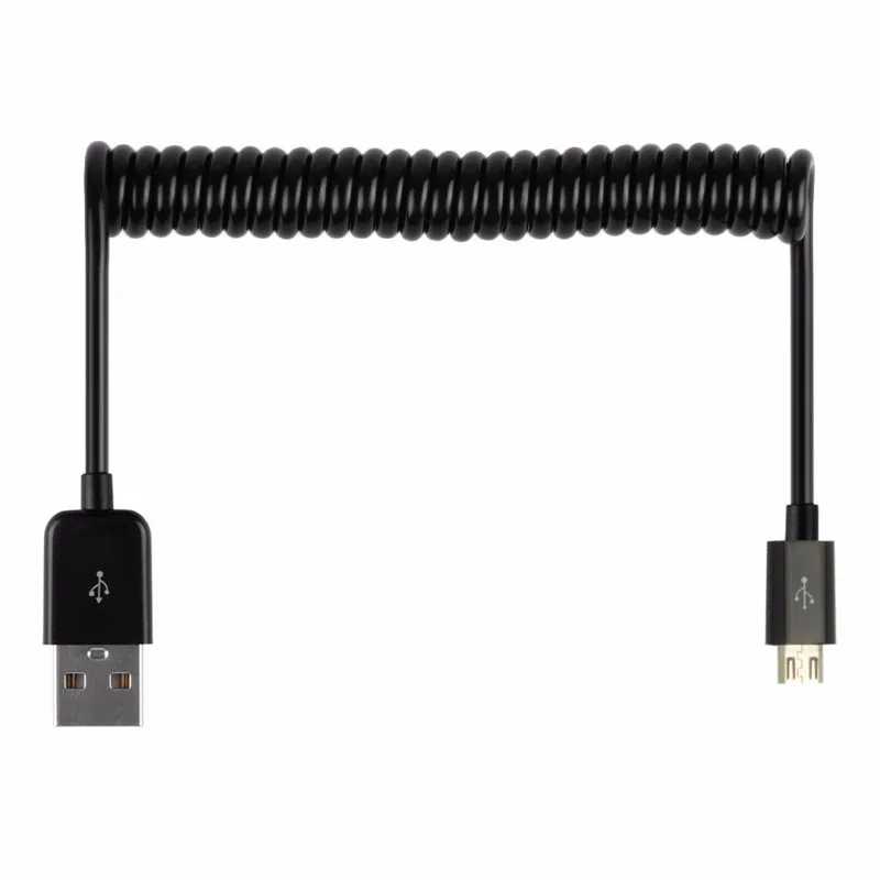 Весна Спиральный USB 2 0 Micro 5 Pin синхронизации данных Зарядное устройство кабель для