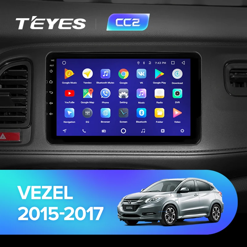 TEYES CC2 Штатная магнитола для Хонда Везел Honda Vezel Android 8.1, до 8-ЯДЕР, до 4+ 64ГБ 32EQ+ DSP 2DIN автомагнитола 2 DIN DVD GPS мультимедиа автомобиля головное устройство