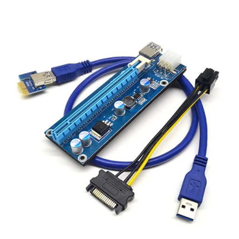 Карта расширения PCI E PCI-E экспресс 1x до 16x USB 3 0 кабель для передачи данных 60 см SATA