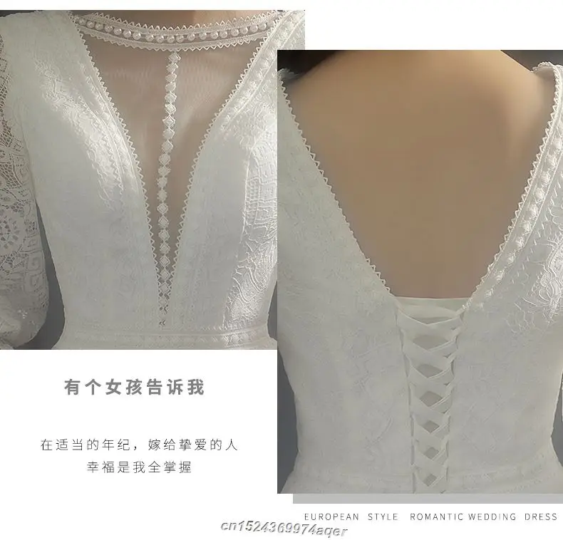Красивое белое кружевное свадебное платье 2019 Vestidos De Novia Высокое/низкое пляжное