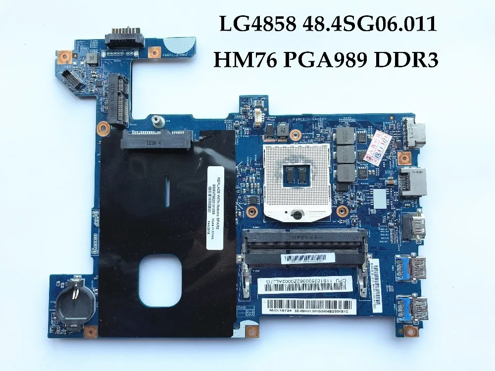 Материнская плата LG4858 48.4SG06.011 для Lenovo G580 материнская ноутбука FRU:10250036 HM76 PGA989 DDR3 100%