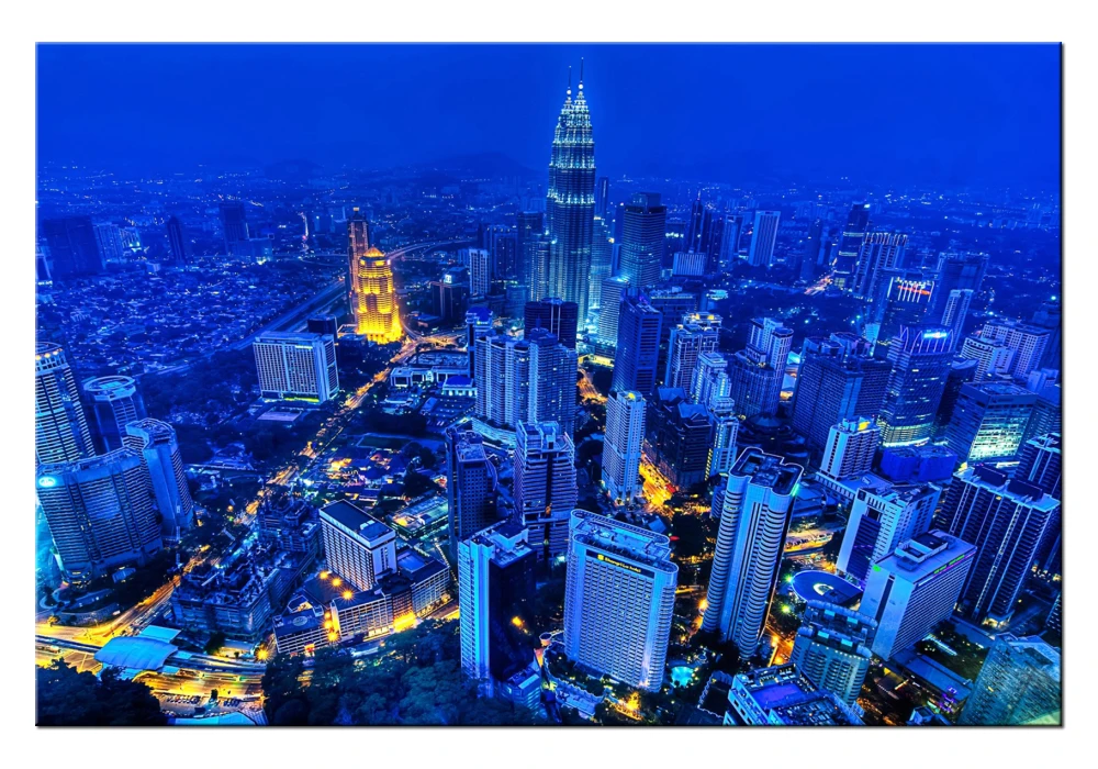 Украшение высокое качество печать на холсте 1 шт. городское здание ночной вид