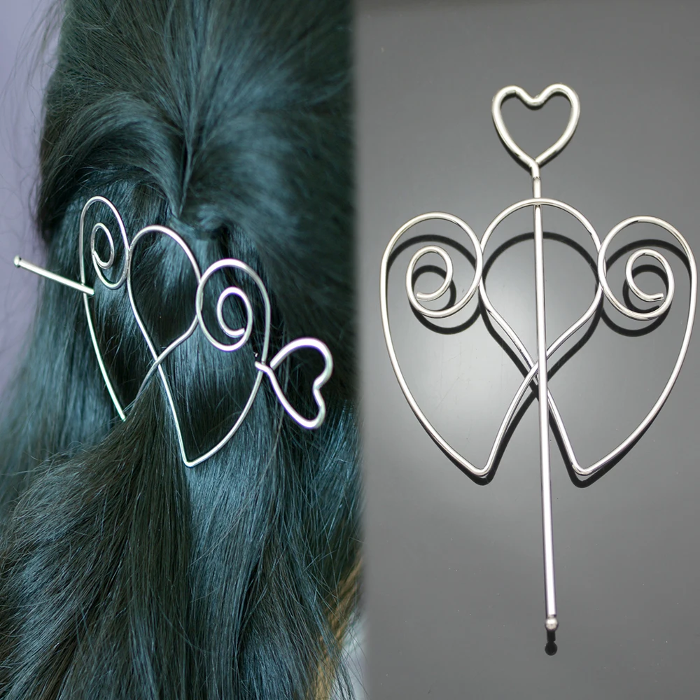 Держатель для волос Love Cupid Swirl Heart Hoop Slide Bun заколка повязка на голову ювелирная