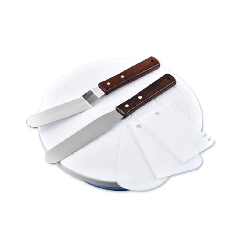 6PCs/Set Cake Turntable Rotating Plastic Dough Knife Decorating Cakes Stand Rotary Table Baking DIY Tool | Дом и сад