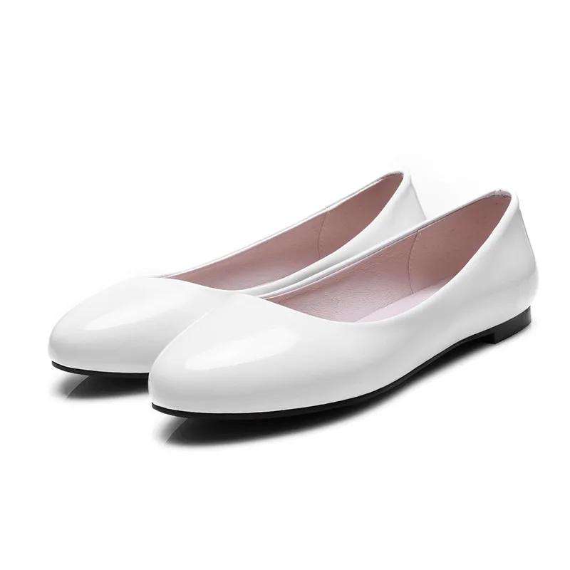 Женские балетки без застежки odeina лоферы из лакированной кожи на плоской подошве