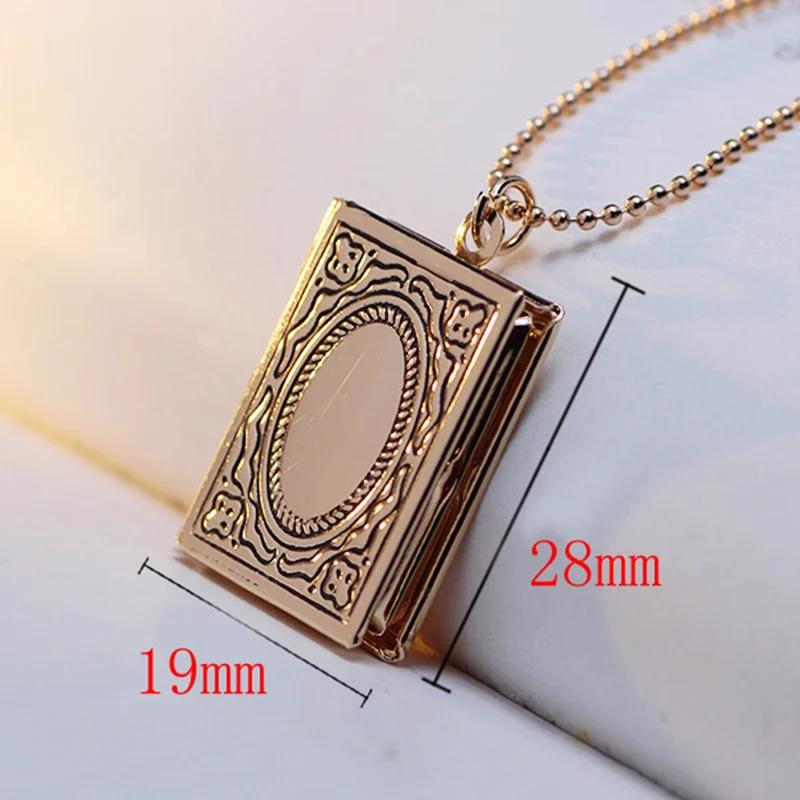 Кулон медальон в стиле панк ожерелье фоторамка Золотая подвеска цинк подарки |