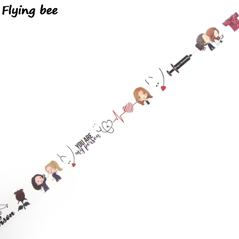 Flyingbee 15 мм X 5 м Бумага васи клейкие ленты серый Анатомия Мода клейкая лента DIY Скрапбукинг наклейка этикетка маскирующая лента X0347