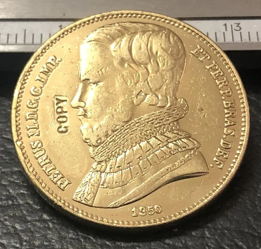 1850 бразильская позолоченная монета 22 карата|coin coins|coin goldcoin brazil | - Фото №1