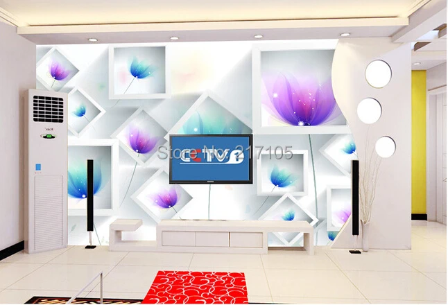 Объемные большие фрески на заказ обои для гостиной фона телевизора спальни