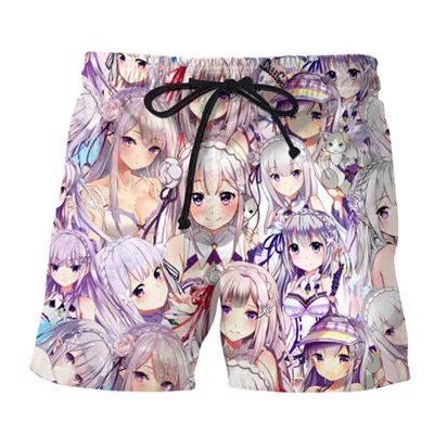 YX GIRL/ новые летние шорты Ram And Rem/Mock-quan Shy Girl, шорты «Аниме» для мужчин/женщин, шорты с 3d принтом, S-5XL, Прямая поставка