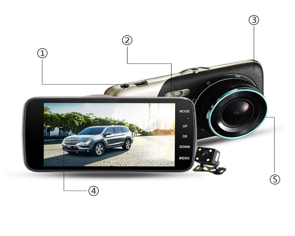 2018 Новый 4 0 дюймовый IPS экран Автомобильный видеорегистратор Novatek Автомобильная