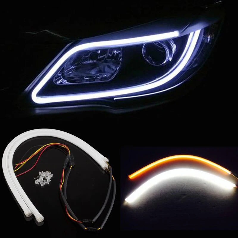 Кахане 45/60 см светодиодный DRL Дневной светильник гибкий мягкий сигнала поворота