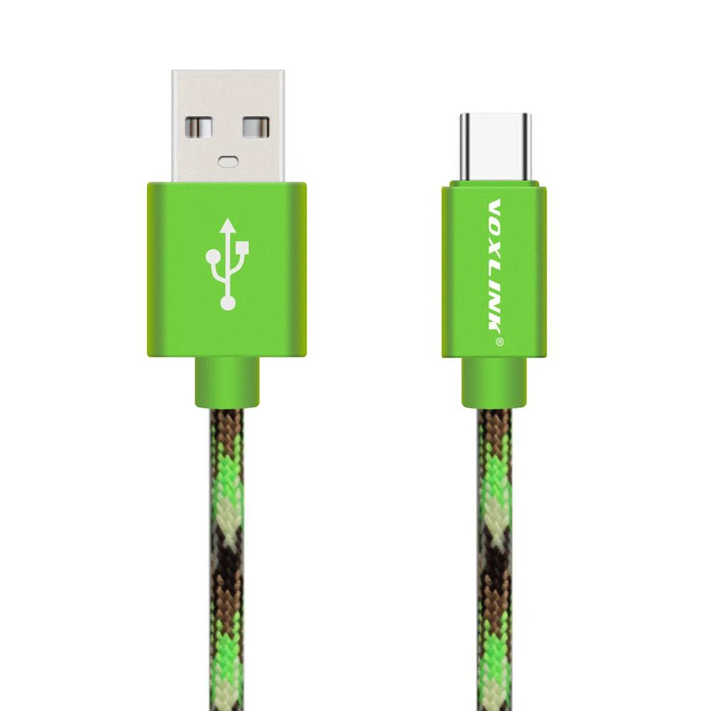 Green VOXLINK usb type C кабель для быстрой зарядки usb c кабель для передачи данных type-c зарядное устройство для samsung S8 S9 Note 9 8 Xiaomi mi8 mi6 зарядный кабель - Цвет: Green