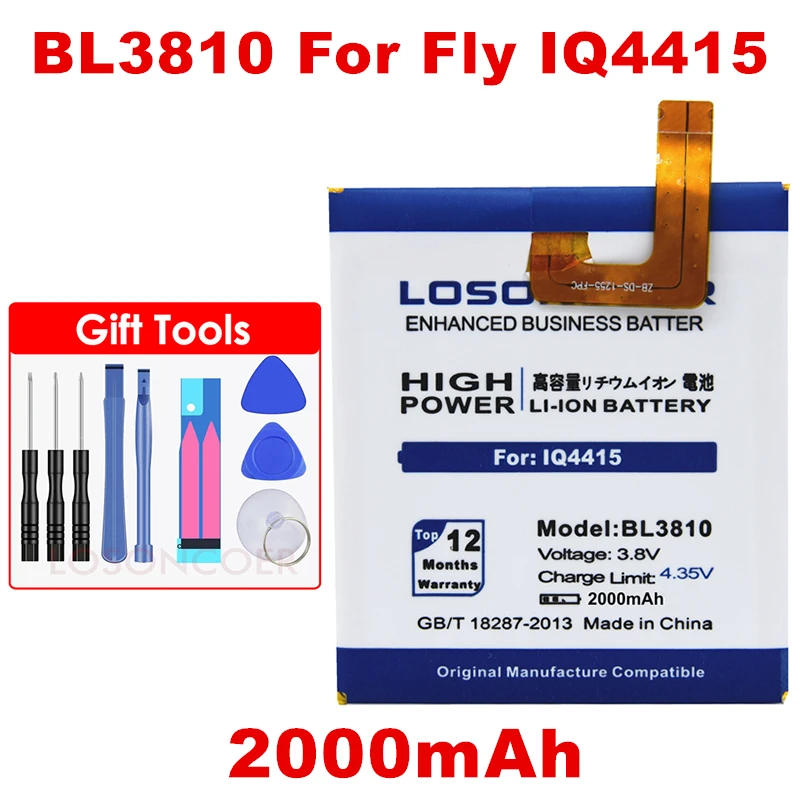 Сменный аккумулятор LOSONCOER BL3810 2000 мАч для Fly IQ4415 Quad BL 3810 батарея сотового телефона
