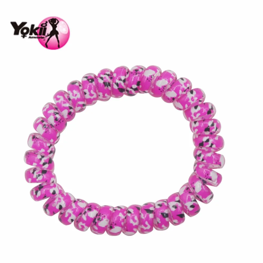 YOKII 12pcs/Pack Fashion Popular Korean Women Girls Candy Colored Telephone Wire Style Elastic Hair Band Rope or Bracelet Gift | Украшения
