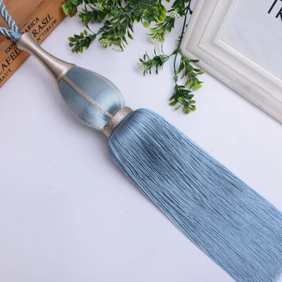 Sky blue 2 шт., новинка, занавески с кисточками, бахрома, подхваты, ремни, подвесной ремень, аксессуары для шариковых штор, кисточки, застежка, держатель для штор - Цвет: Sky blue