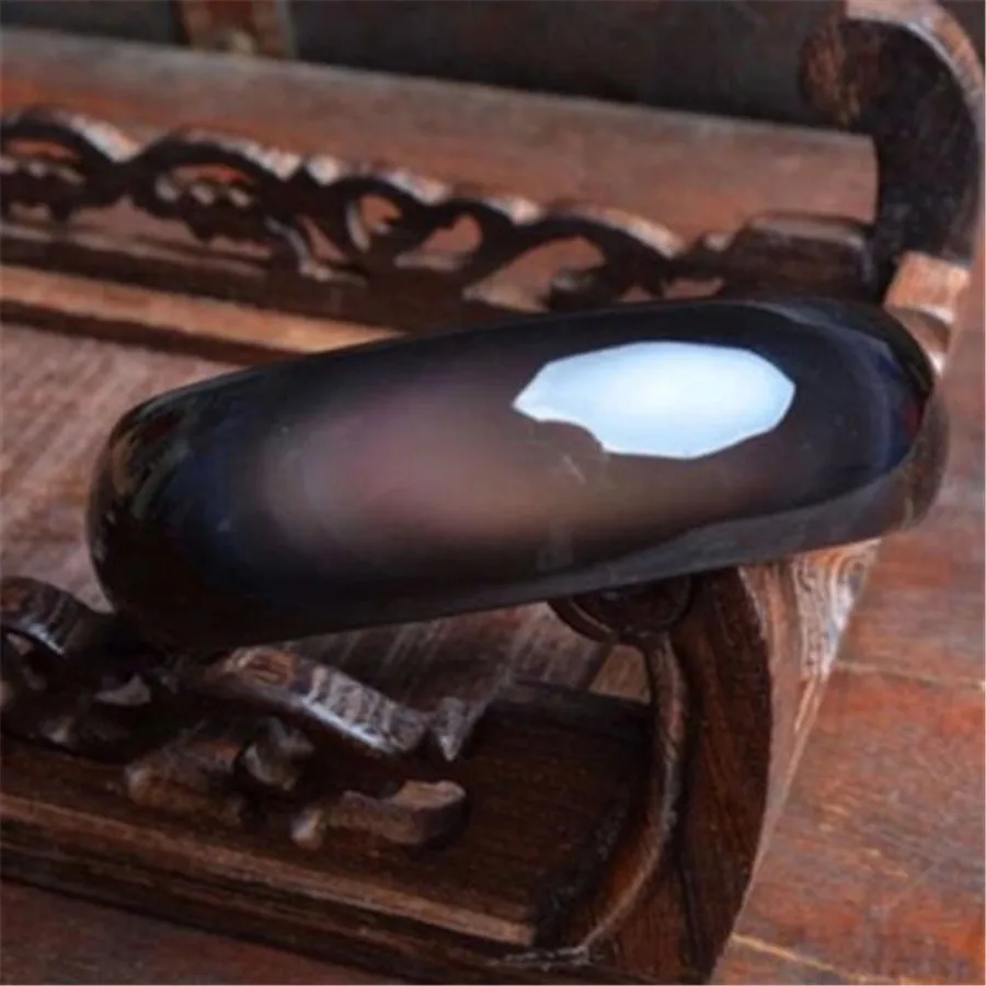 Внутренний диаметр 55 мм натуральный черный обсидиан кристалл драгоценный камень