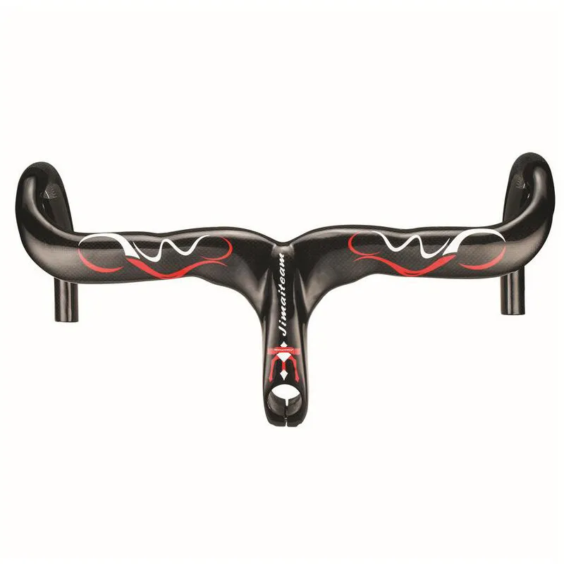 Новый глянцевый полностью из углеродного волокна 3K Встроенный руль и стержень