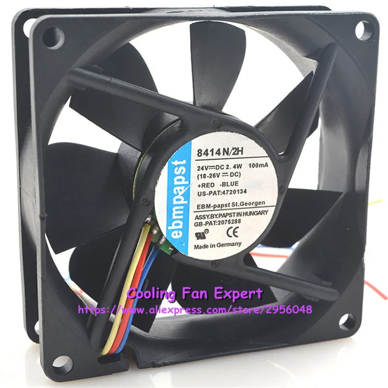 TYP 8414 N/2 H вентилятор охлаждения DC 24V 2 4 W 0.1A 8025 80*80*25 мм 8 см 3 провода|wire wire|wire 2wire fan |