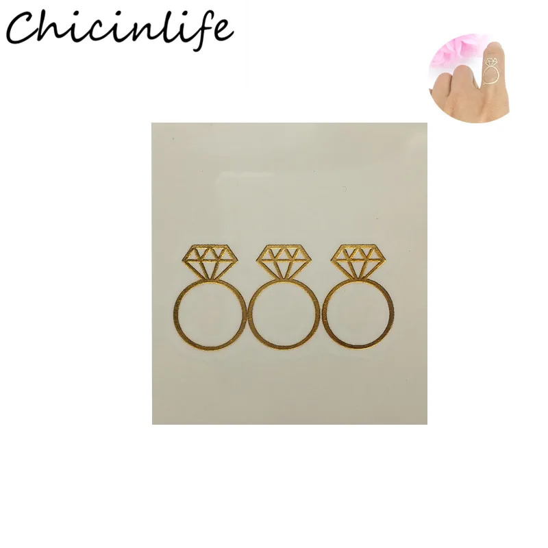 Chicinlife 5 шт. временные тату кольца для невесты/сердца/бриллиантов