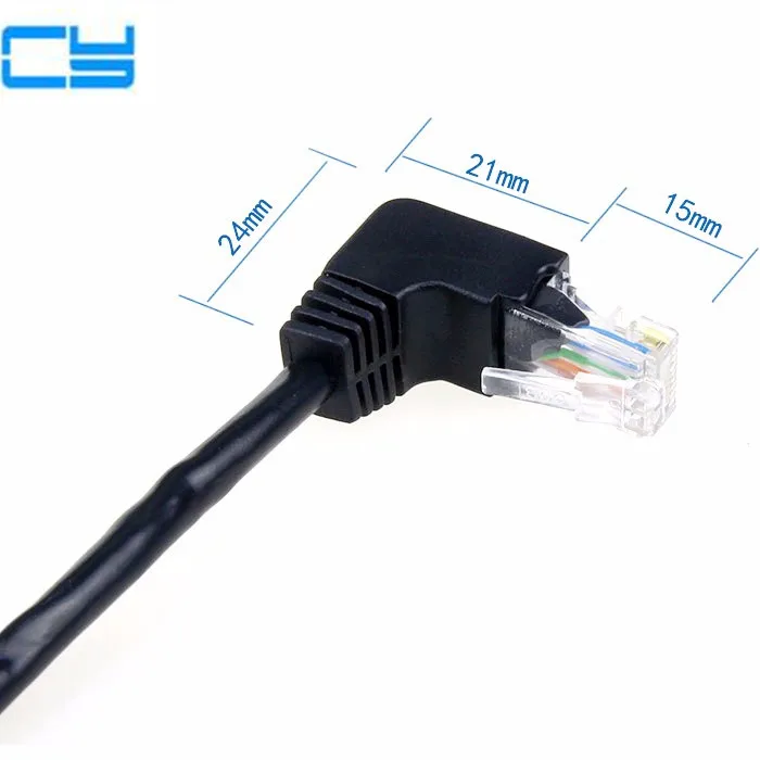 90 градусный вниз угловой 8P8C UTP Cat 5e штекер Lan Ethernet сетевой патч корд кабель 1 м 3 фута