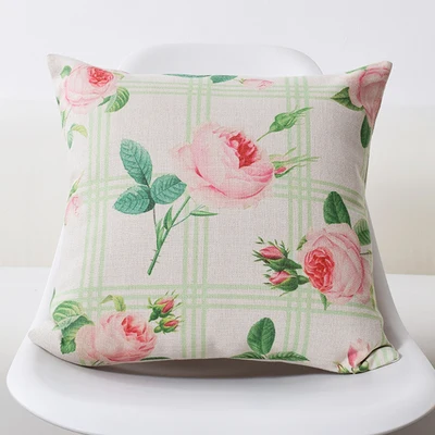 Модный потертый Шикарный чехол для подушки с розами льняной цветочный диванной