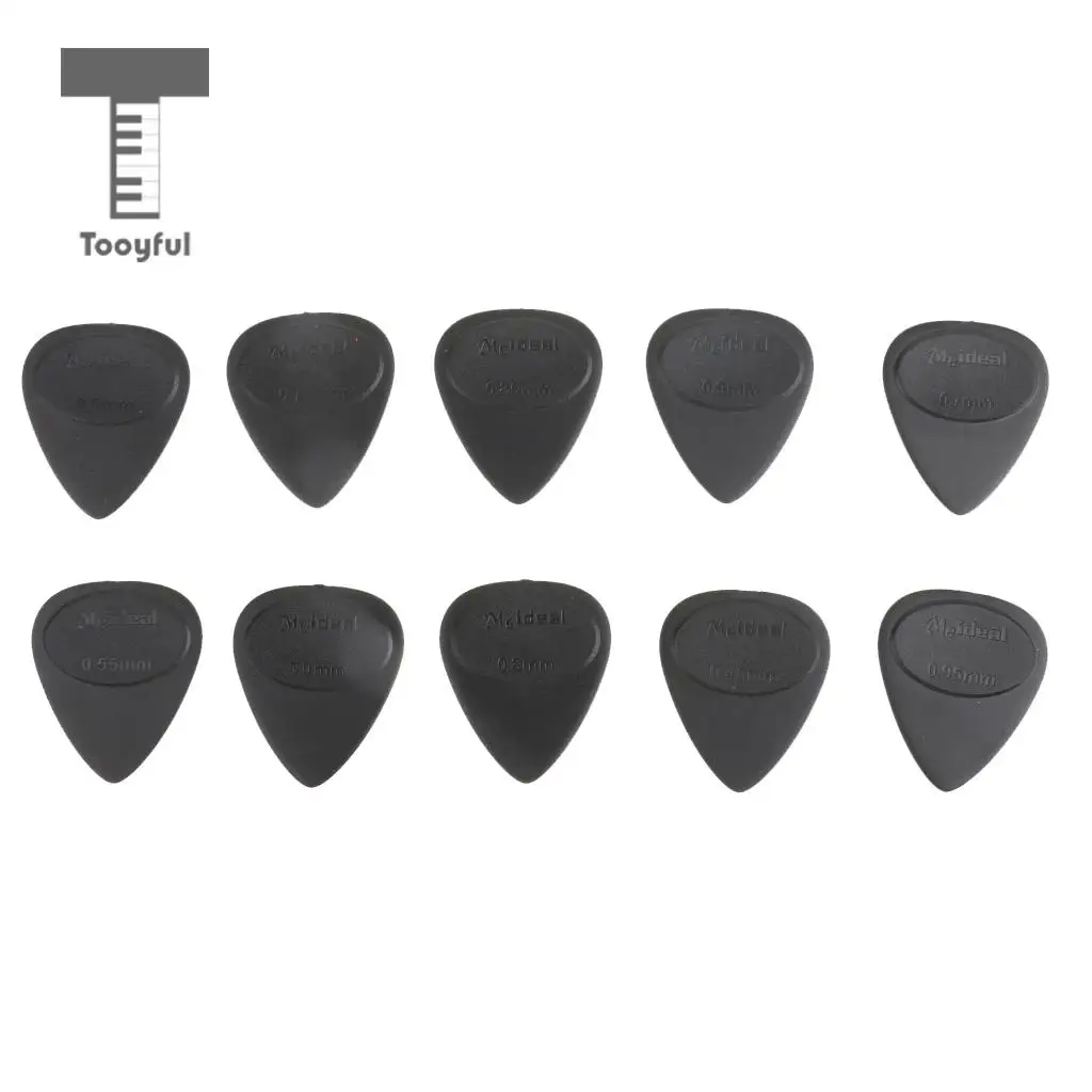 

Tooyful 10Pcs Black Acoustic Guitar Picks Different thickness Non-Slip Plectrums Accessory for Bass Ukulele Mandolin Guitars