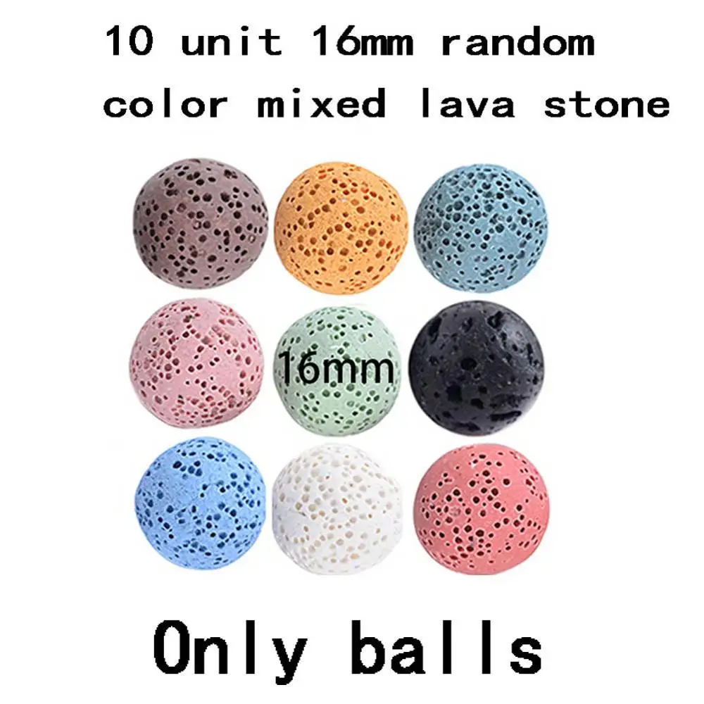 10 Lava Stone Mixed Лава камень ароматерапия родий нержавеющая сталь цвет свечение диффузор ожерелье медальон ожерелье для парфюма эфирное масло - Окраска металла: 10 Lava Stone Mixed