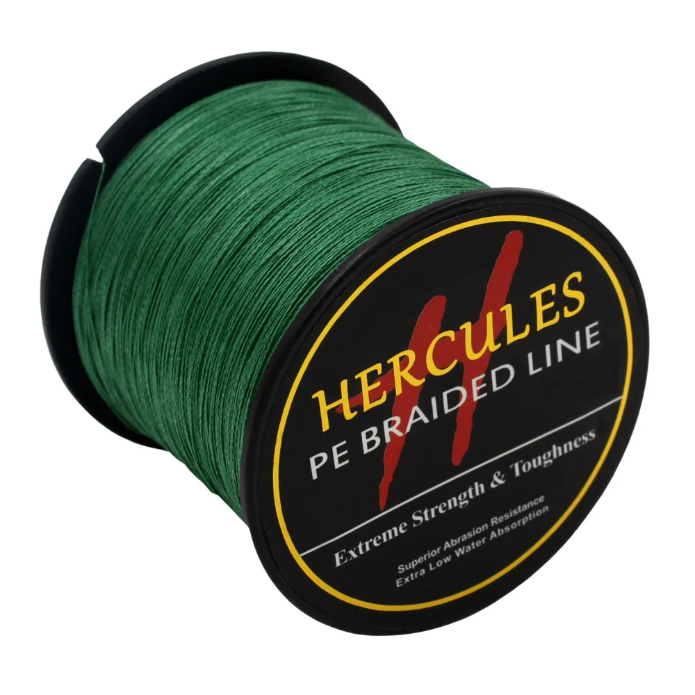 Hercules полиэтиленовая плетеная рыболовная леска зеленая многонитевая для прочной