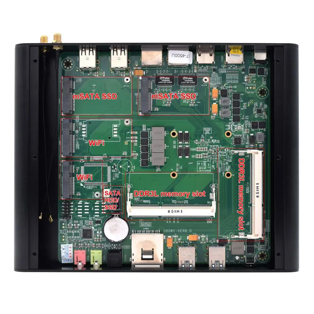 Hystou 2019 мини пк Windows 10 i7 5500U i5 5200U i3 5005U Barebone minipc HTPC Intel Nuc Fanless для linux pfsence пк|Мини ПК| |
