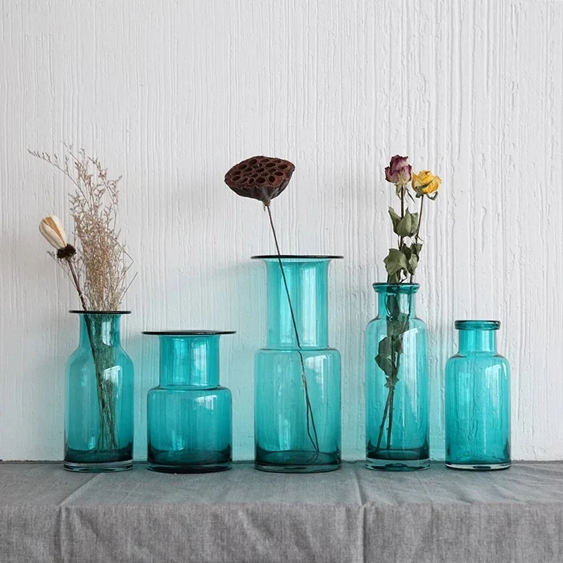 hot sale Meaty plant big vase home decoration Retro glass relief small Water with inserted Aromatherapy bottle | Дом и сад