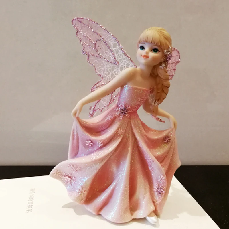 

Pink flower fairy ornaments home accessories angel princess decoration furnishings Fairy garden decoration girl birthday gift