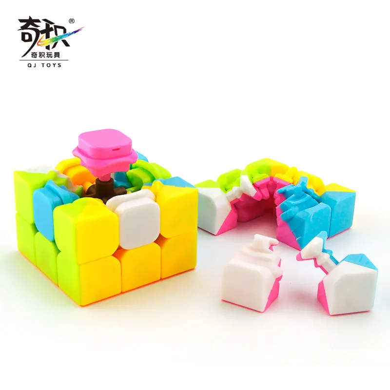 QiJi 3x3x3 волшебный куб QJ 3x3 Stickerless Cubo Magico профессиональная головоломка с быстрым