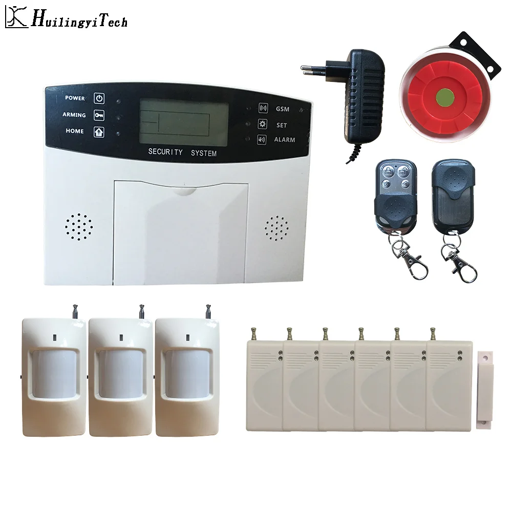 Enlarge Free Shipping!Wireless Home Security GSM Alarm System Intercom Remote Control Autodial Siren Sensor Kit